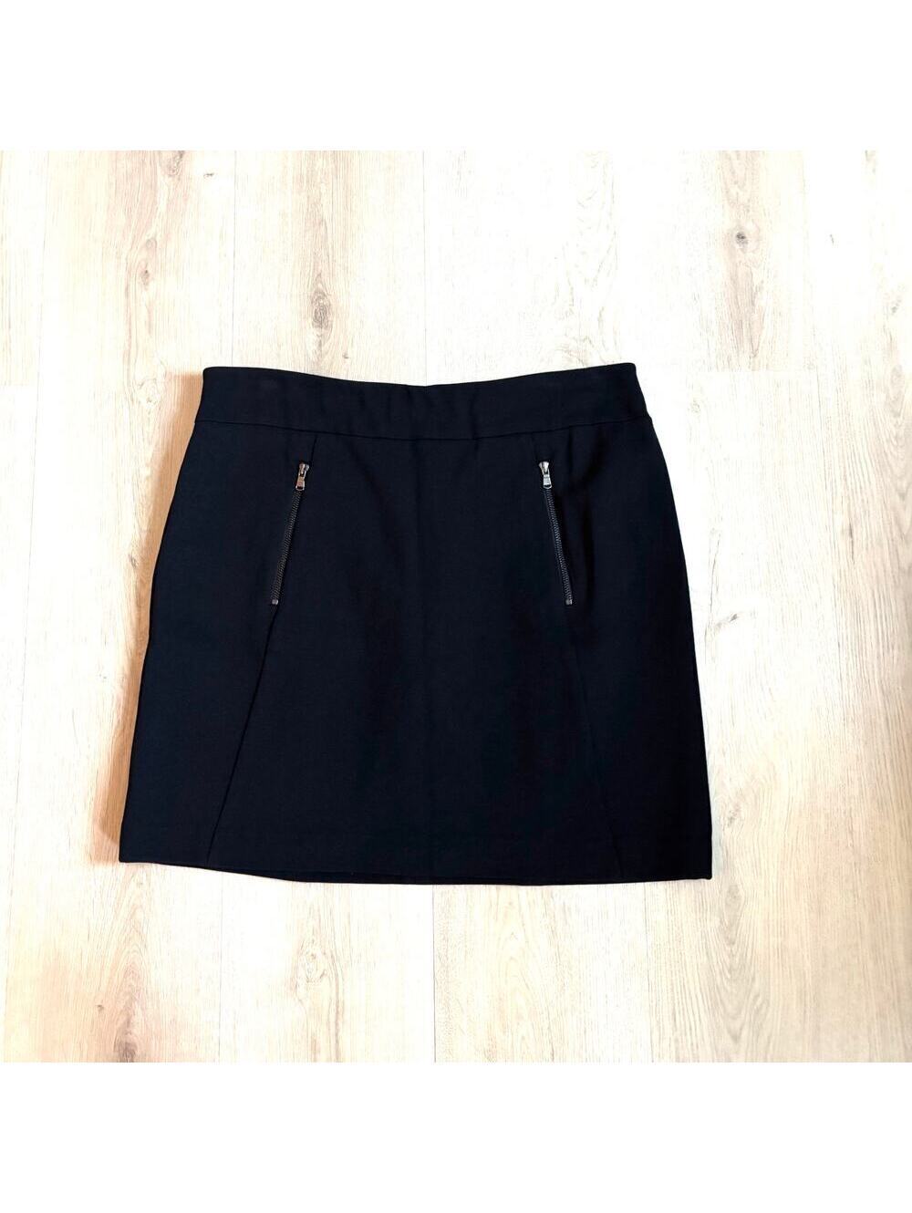 Ann Taylor NWT Women's Black Ponte Zip Pocket Mini Skirt Size 8